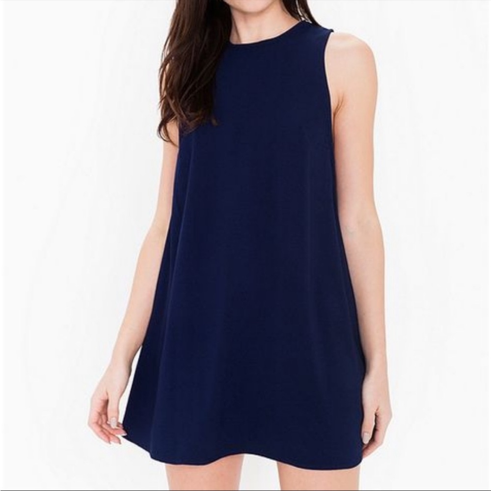 American Apparel Dakota Navy Blue Sleeveless Keyhole Back Dress Size Medium